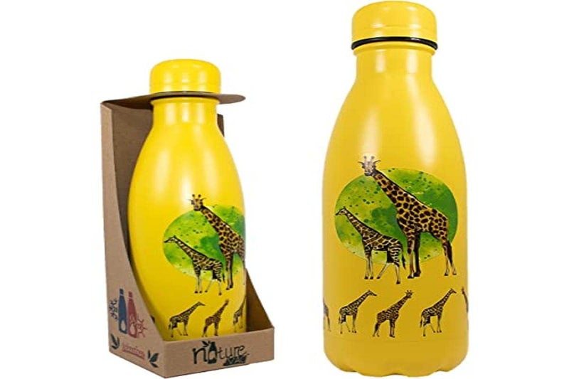  ديلوكس بايز NatureVac Giraffe - زجاجة مياه معزولة حرارياً من الفولاذ المقاوم للصدأ سعة 17 أونصة - يبقى المشروب ساخنًا لمدة 12 ساعة وباردًا لمدة 24 ساعة زجاجة مياه مانعة للتسرب لصالة الألعاب الرياضية والسفر والمدرسة الرياضية - Image 1